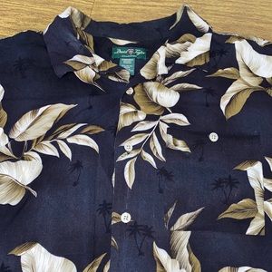 Vintage David Taylor Hawaiian Palm Tropical Short Sleeve Shirt Size L